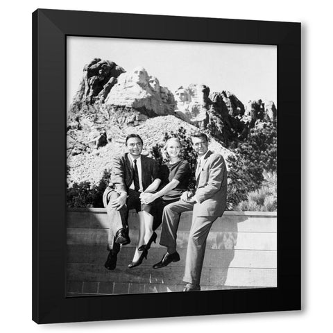 James Mason, Eva Marie Saint, Cary Grant, 1959 Black Modern Wood Framed Art Print by Vintage Hollywood Archive