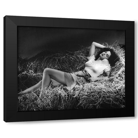 Jane Russell, The Outlaw, 1941 Black Modern Wood Framed Art Print with Double Matting by Vintage Hollywood Archive