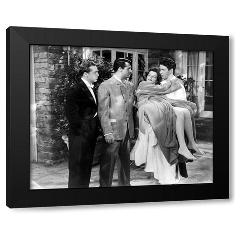 John Howard, Cary Grant, Katharine Hepburn, James Stewart, 1940 Black Modern Wood Framed Art Print with Double Matting by Vintage Hollywood Archive