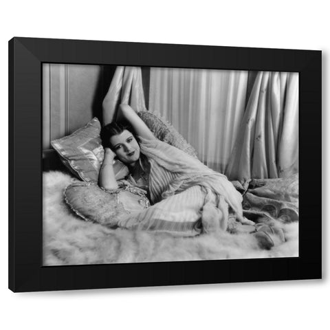 June Collyer, Extravagance, 1930 Black Modern Wood Framed Art Print with Double Matting by Vintage Hollywood Archive