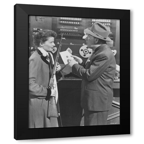 Katharine Hepburn, Spencer Tracy, Pat Black Modern Wood Framed Art Print by Vintage Hollywood Archive