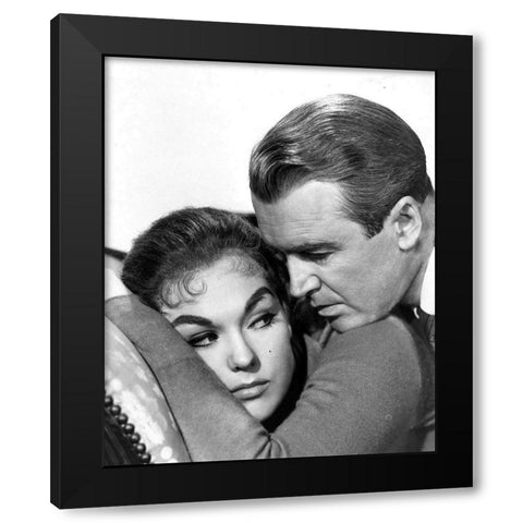 Kim Novak, James Stewart, Vertigo, 1958 Black Modern Wood Framed Art Print by Vintage Hollywood Archive
