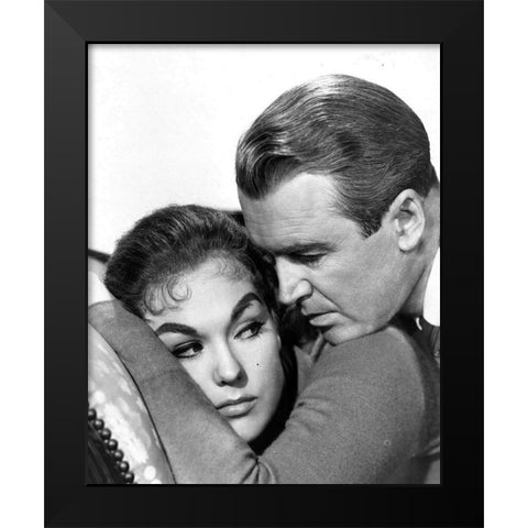 Kim Novak, James Stewart, Vertigo, 1958 Black Modern Wood Framed Art Print by Vintage Hollywood Archive