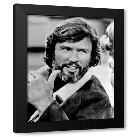 Kris Kristofferson Black Modern Wood Framed Art Print by Vintage Hollywood Archive