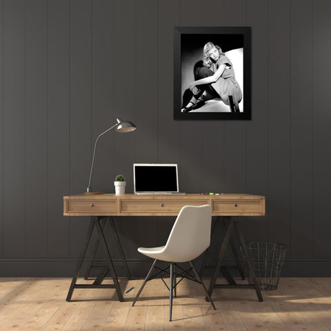 Lauren Bacall Black Modern Wood Framed Art Print by Vintage Hollywood Archive