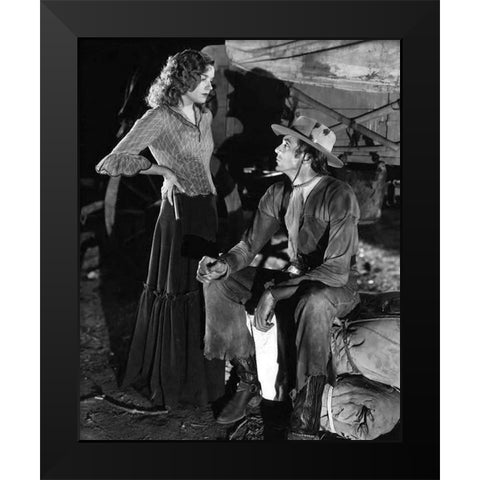 Lili Damita, Gary Cooper,Â Fighting Caravans, 1931 Black Modern Wood Framed Art Print by Vintage Hollywood Archive