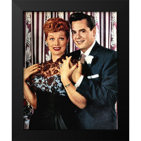 Desi Arnaz, Lucille Ball Black Modern Wood Framed Art Print by Vintage Hollywood Archive