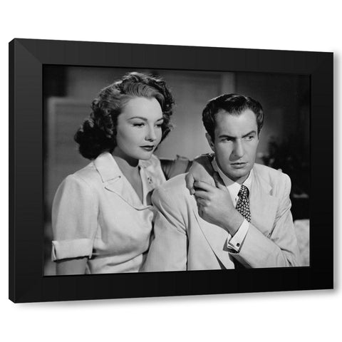 Lynn Bari, Vincent Price, Shock Black Modern Wood Framed Art Print with Double Matting by Vintage Hollywood Archive
