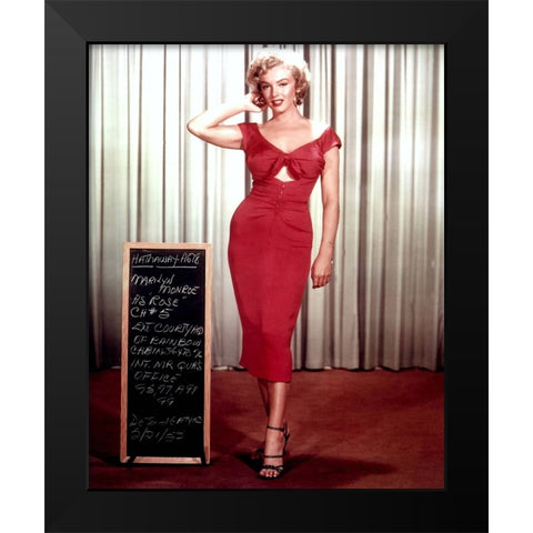 Marilyn Monroe Black Modern Wood Framed Art Print by Vintage Hollywood Archive