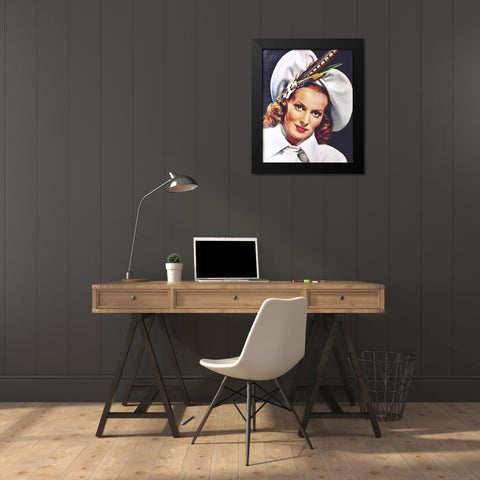 Maureen OHara, Modern Screen Black Modern Wood Framed Art Print by Vintage Hollywood Archive