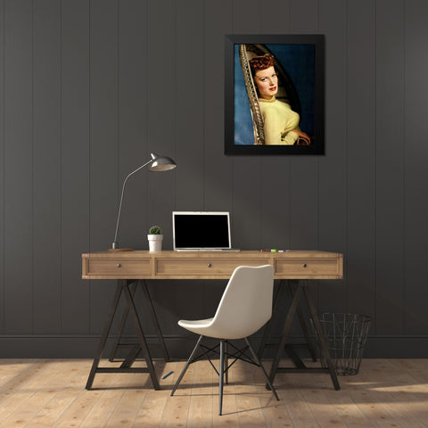 Maureen OHara Black Modern Wood Framed Art Print by Vintage Hollywood Archive