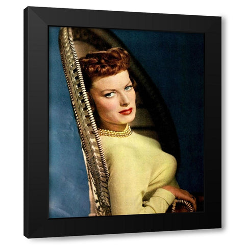 Maureen OHara Black Modern Wood Framed Art Print with Double Matting by Vintage Hollywood Archive