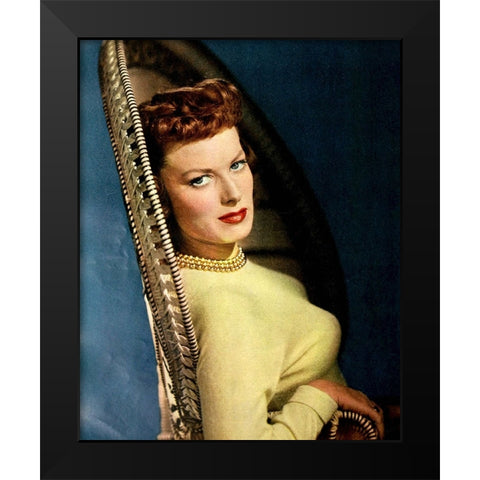 Maureen OHara Black Modern Wood Framed Art Print by Vintage Hollywood Archive