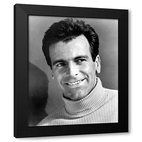Maximilian Schell Black Modern Wood Framed Art Print by Vintage Hollywood Archive