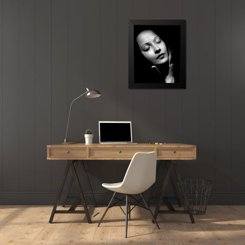 Merle Oberon Black Modern Wood Framed Art Print by Vintage Hollywood Archive