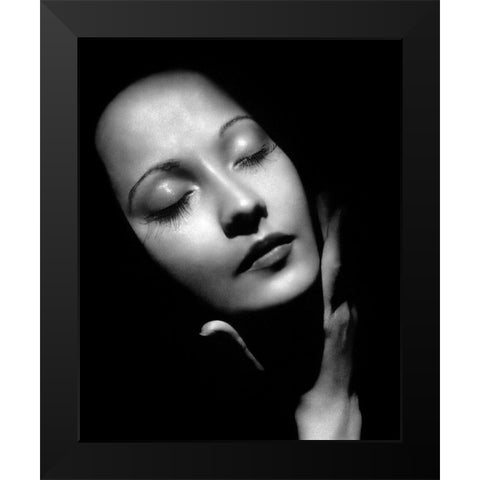 Merle Oberon Black Modern Wood Framed Art Print by Vintage Hollywood Archive