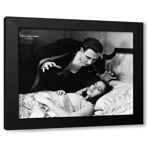 Lupita Tovar, Carlos Villarias, Dracula, 1931 Black Modern Wood Framed Art Print with Double Matting by Vintage Hollywood Archive
