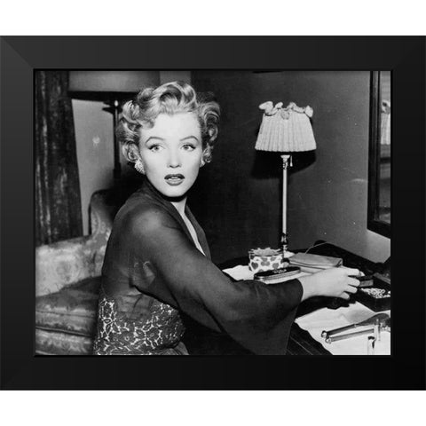 Marilyn Monroe Black Modern Wood Framed Art Print by Vintage Hollywood Archive