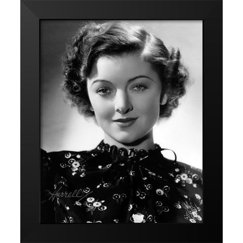 Myrna Loy Black Modern Wood Framed Art Print by Vintage Hollywood Archive