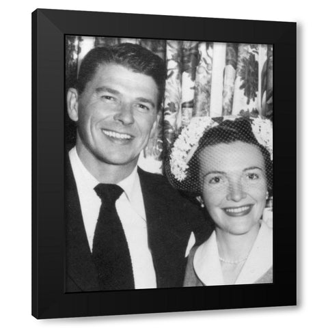 Ronald Reagan, Nancy Reagan, 1952 Black Modern Wood Framed Art Print with Double Matting by Vintage Hollywood Archive