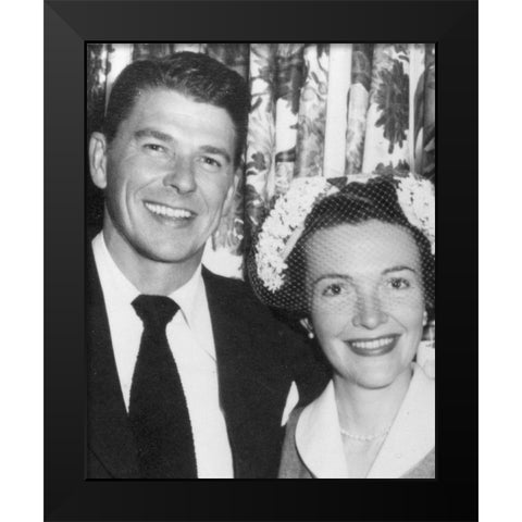 Ronald Reagan, Nancy Reagan, 1952 Black Modern Wood Framed Art Print by Vintage Hollywood Archive