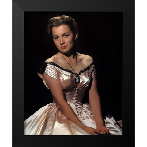 Olivia de Havilland, 1940 Black Modern Wood Framed Art Print by Vintage Hollywood Archive