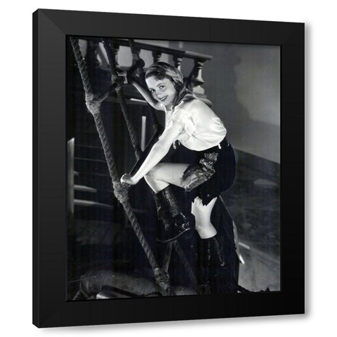 Olivia de Havilland Black Modern Wood Framed Art Print with Double Matting by Vintage Hollywood Archive