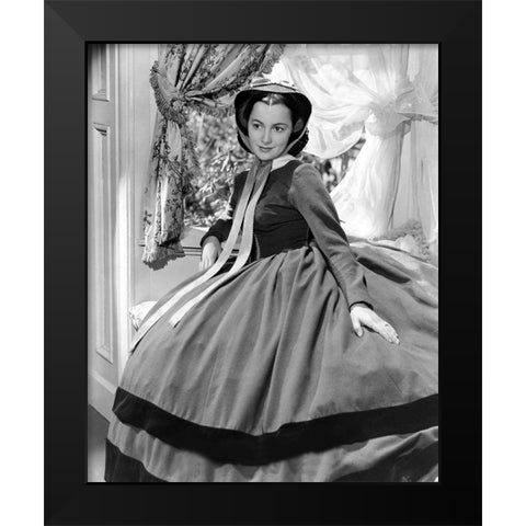 Olivia de Havilland, Gone with the Wind Black Modern Wood Framed Art Print by Vintage Hollywood Archive