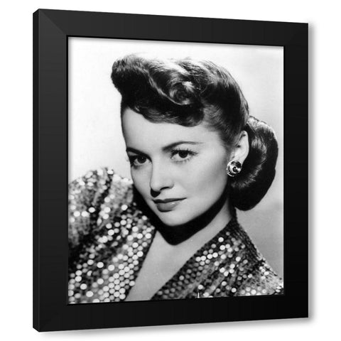 Olivia de Havilland, 1945 Black Modern Wood Framed Art Print with Double Matting by Vintage Hollywood Archive