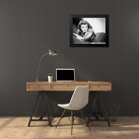 Paulette Goddard Black Modern Wood Framed Art Print by Vintage Hollywood Archive