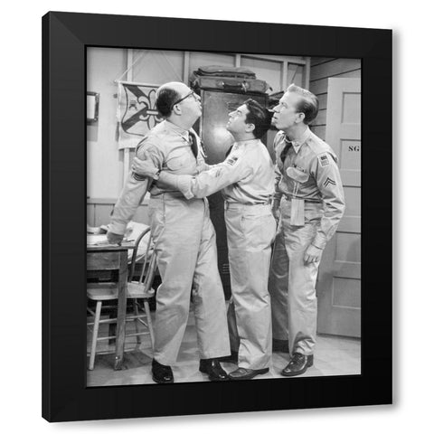 Phil Silvers, Harvey Lembeck, Allan Melvin, Youll Never Get Rich Black Modern Wood Framed Art Print with Double Matting by Vintage Hollywood Archive
