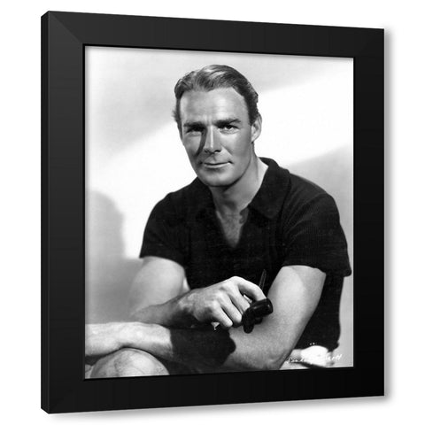 Randolph Scott Black Modern Wood Framed Art Print by Vintage Hollywood Archive