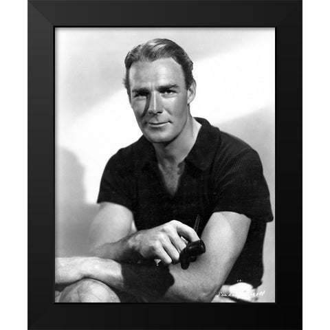 Randolph Scott Black Modern Wood Framed Art Print by Vintage Hollywood Archive