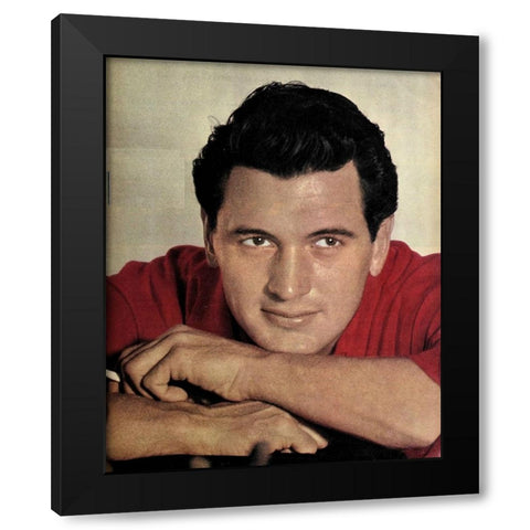 Rock Hudson, 1956 Black Modern Wood Framed Art Print by Vintage Hollywood Archive