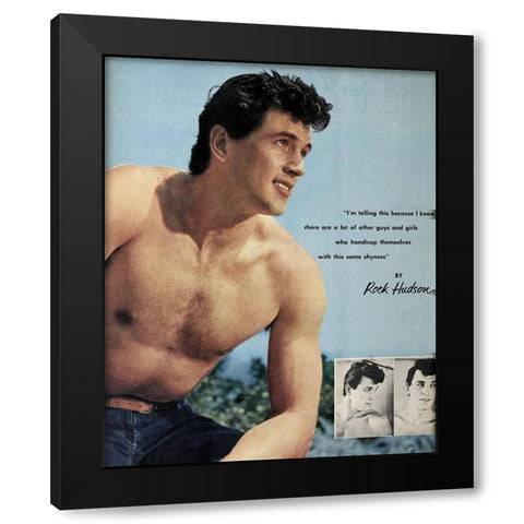 Rock Hudson, 1953 Black Modern Wood Framed Art Print by Vintage Hollywood Archive