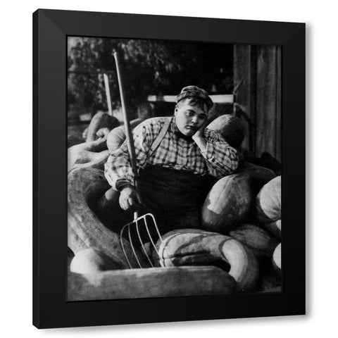 Roscoe Arbuckle, in Love, 1919 Black Modern Wood Framed Art Print with Double Matting by Vintage Hollywood Archive