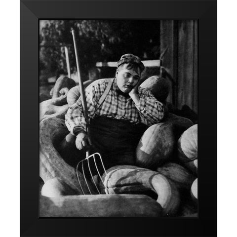 Roscoe Arbuckle, in Love, 1919 Black Modern Wood Framed Art Print by Vintage Hollywood Archive