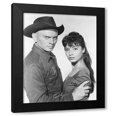 Rosenda Monteros, Yul Brynner, The Magnificent Seven, 1960 Black Modern Wood Framed Art Print by Vintage Hollywood Archive
