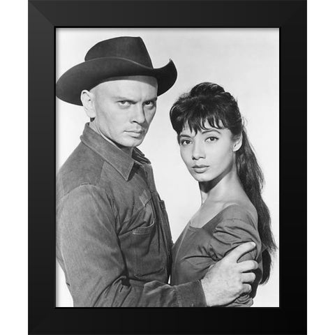 Rosenda Monteros, Yul Brynner, The Magnificent Seven, 1960 Black Modern Wood Framed Art Print by Vintage Hollywood Archive