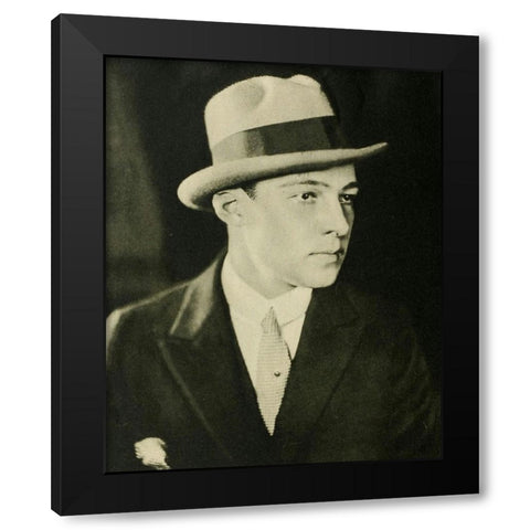 Rudolph Valentino, 1924 Black Modern Wood Framed Art Print with Double Matting by Vintage Hollywood Archive