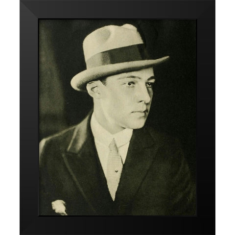 Rudolph Valentino, 1924 Black Modern Wood Framed Art Print by Vintage Hollywood Archive