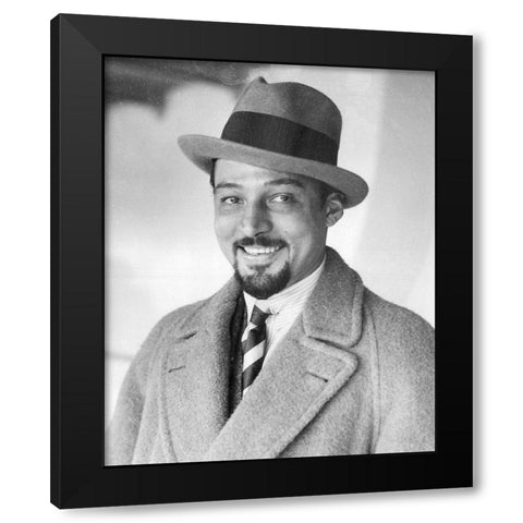 Rudolph Valentino with Beard, 1924 Black Modern Wood Framed Art Print with Double Matting by Vintage Hollywood Archive