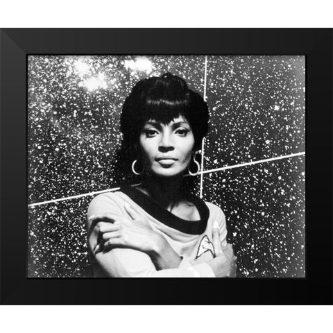 Nichelle Nichols, Star Trek, 1967 Black Modern Wood Framed Art Print by Vintage Hollywood Archive