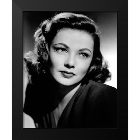 Gene Tierney Black Modern Wood Framed Art Print by Vintage Hollywood Archive