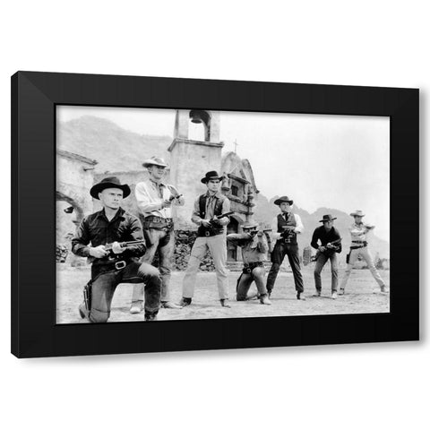 The Magnificent Seven Black Modern Wood Framed Art Print with Double Matting by Vintage Hollywood Archive