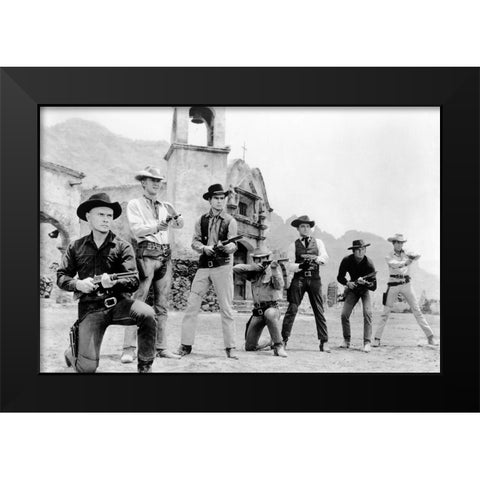 The Magnificent Seven Black Modern Wood Framed Art Print by Vintage Hollywood Archive