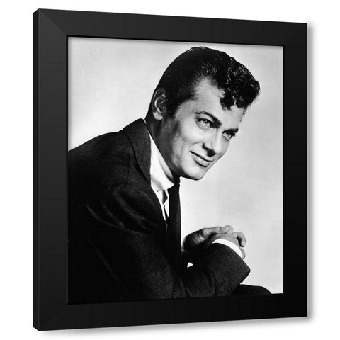 Tony Curtis, 1958 Black Modern Wood Framed Art Print by Vintage Hollywood Archive
