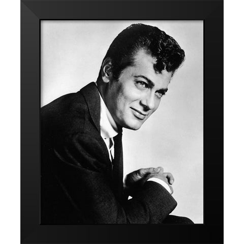 Tony Curtis, 1958 Black Modern Wood Framed Art Print by Vintage Hollywood Archive