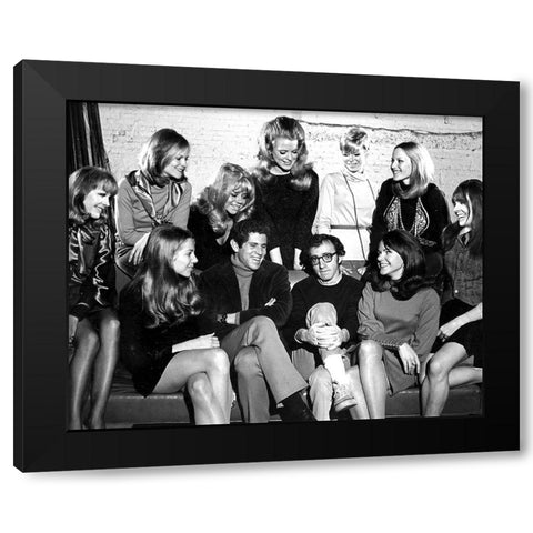 Woody Allen Black Modern Wood Framed Art Print by Vintage Hollywood Archive
