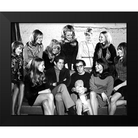 Woody Allen Black Modern Wood Framed Art Print by Vintage Hollywood Archive